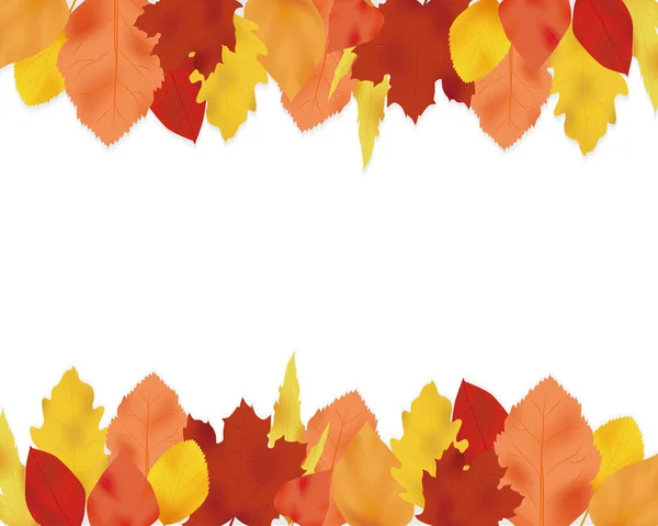 顶部和底部都有秋天的叶子 — 图库矢量图片