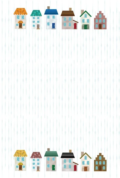Ілюстрація Новорічної Листівки Тлом Міського Пейзажу Вертикального Лінійного Візерунка — стоковий вектор