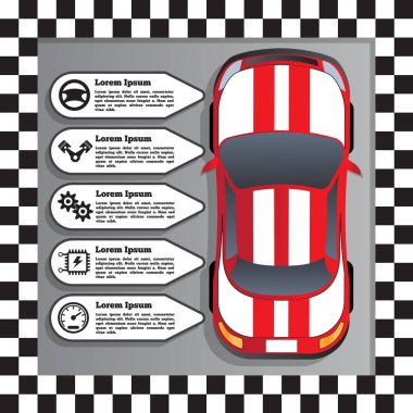 Araba servisi, onarım, teşhis. Sunuyu şablon. Vektör çizim.