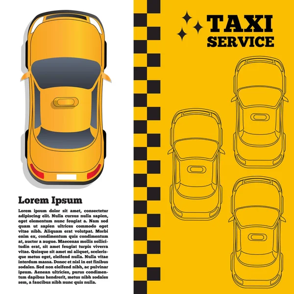 Service Taxi Vue Dessus Voiture Illustration Vectorielle — Image vectorielle