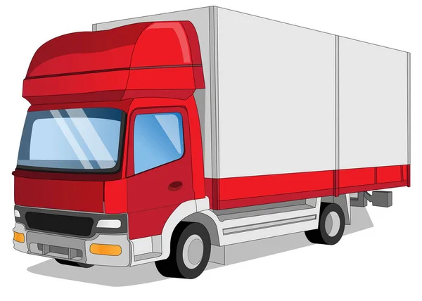 Camião Isolado Fundo Branco Ilustração Vetorial — Vetor de Stock