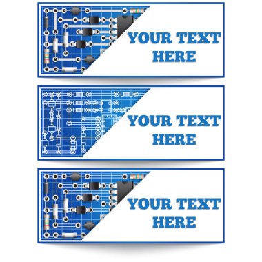 Elektronik Tema çıkartmaları kümesi. Vektör çizim.