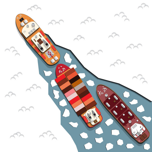 View from above. Vector illustration.