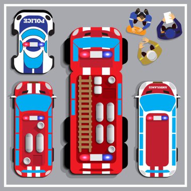 Farklı otomobil Illustration. Yukarıdan görüntülemek.