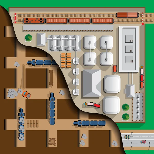 Meu Infraestrutura Vista Cima Ilustração Vetorial —  Vetores de Stock