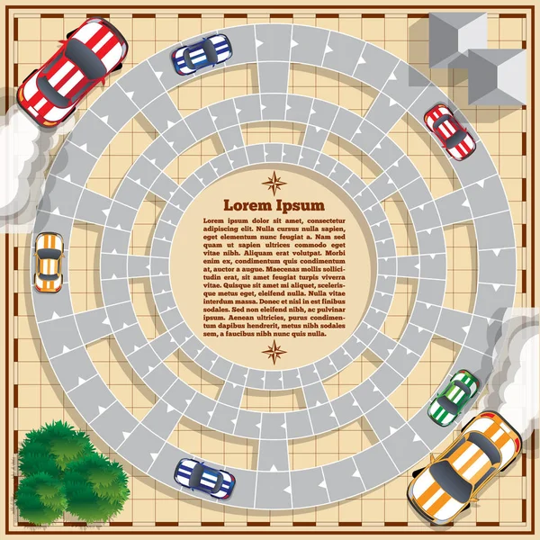 Corrida Carros Jogo Mesa Design Vetores Para Interface Usuário Jogo —  Vetores de Stock