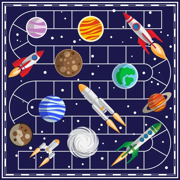 Un jeu de société sur le thème de l'espace . — Image vectorielle