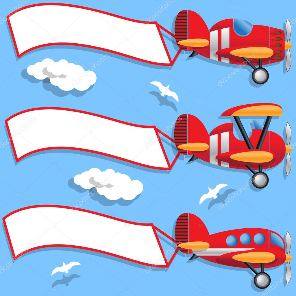 Set of aircraft with ribbon.