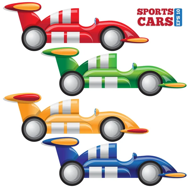 Ensemble de voitures de sport . — Image vectorielle
