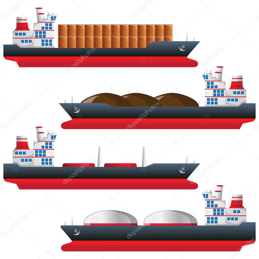 A set of cargo ships.
