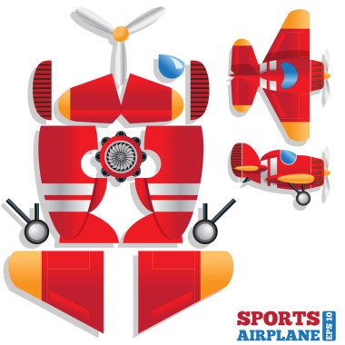 Bir dizi spor uçak detayları.