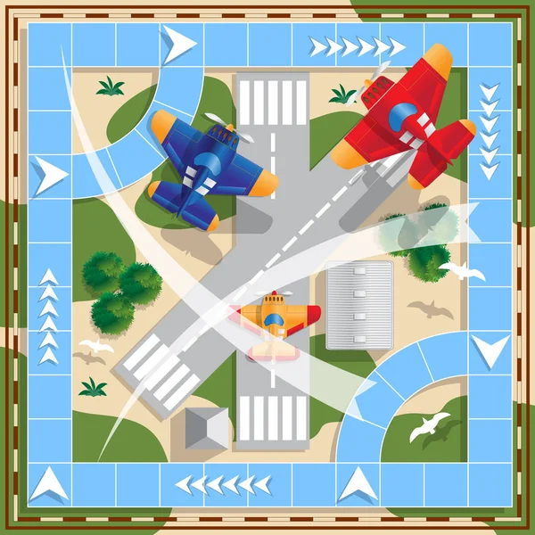Board game on aviation. — Stock Vector