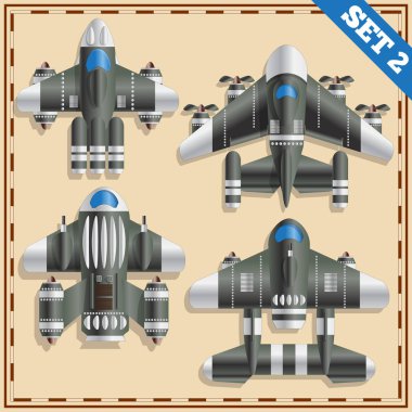 Fantastik uzay gemileri bir dizi.