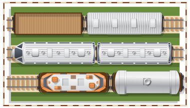 Beyaz arka planda tren istasyonu.