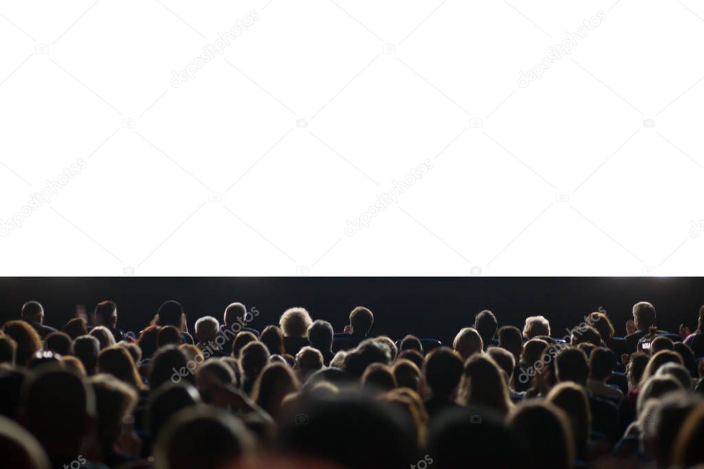 movie audience with isolated white area