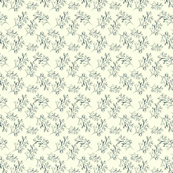 Seamess Elegante Patroon Van Groene Aquarel Abstract Takjes Gras Type — Stockfoto