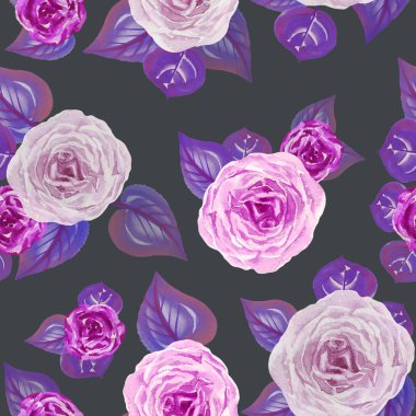 Suluboya gül seamless modeli