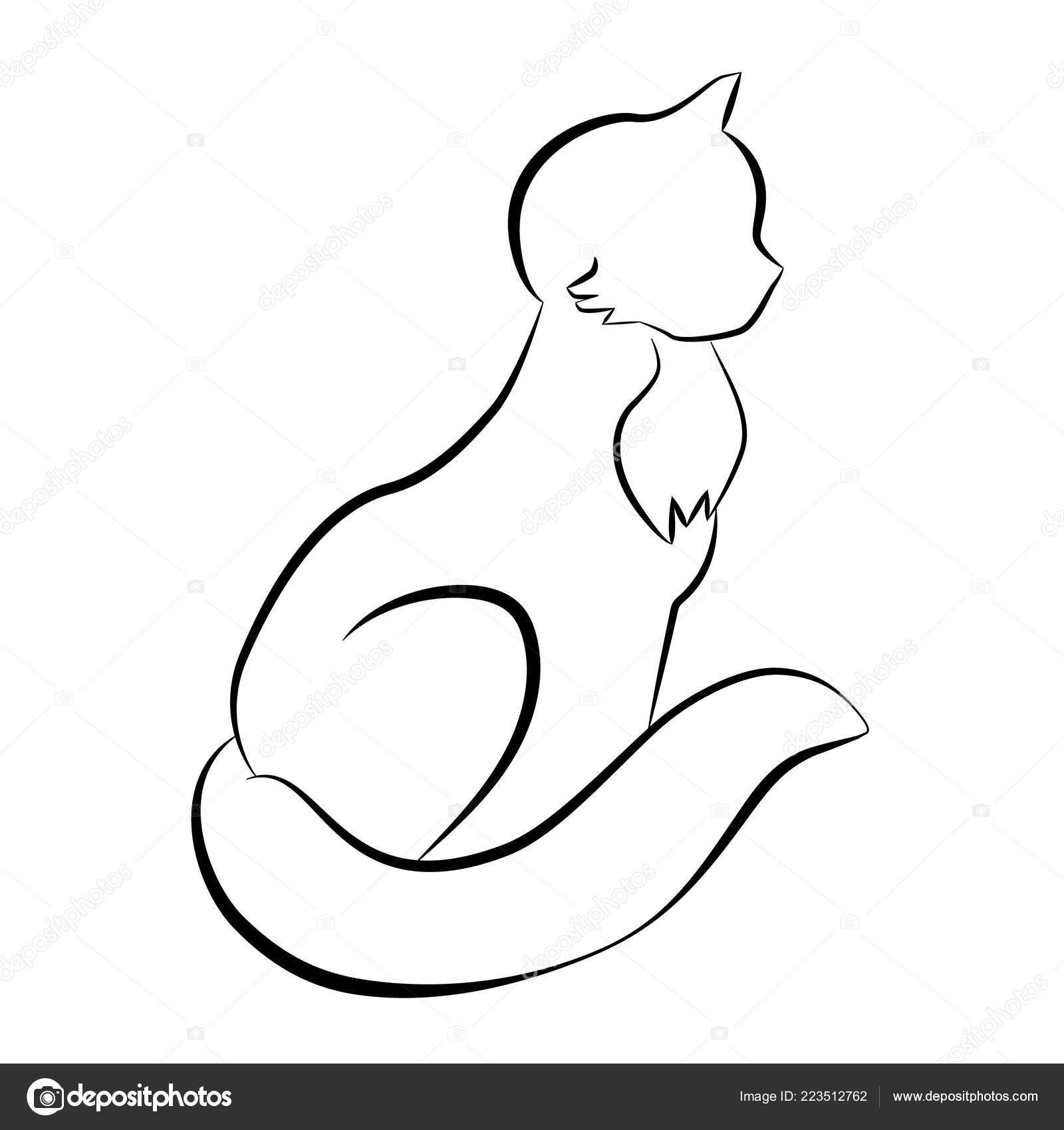 Featured image of post Cat Lineart Sitting Cat Drawing Begin with a circle for the cat s head then draw out the body shape and for this cat he she is laying down relaxing