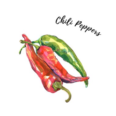 Kırmızı ve yeşil biber beyaz arka plan üzerinde izole sıcak