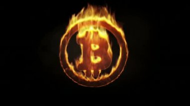 Yanan Bitcoin sembolü