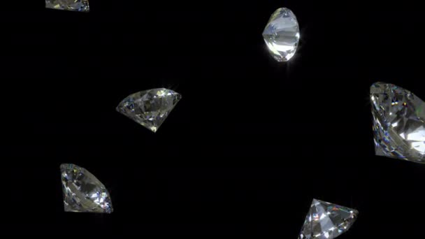 Klesající diamanty - Loopable Cg animace — Stock video