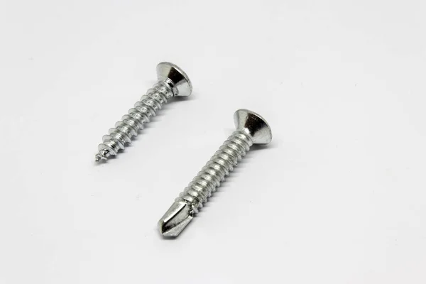 Isolated two metal screw with white background — Stock Photo, Image