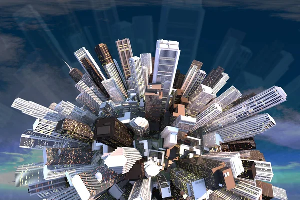 3D都市の建物ビュー — ストック写真
