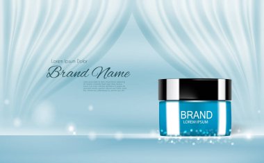Tasarım kozmetik ürün şablonu reklamlar veya dergi arka plan için. 3D gerçekçi vektör Iillustration