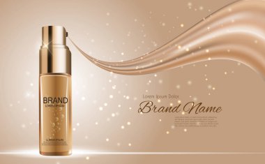 Tasarım kozmetik ürün şablonu reklamlar veya dergi arka plan için. 3D gerçekçi vektör Iillustration
