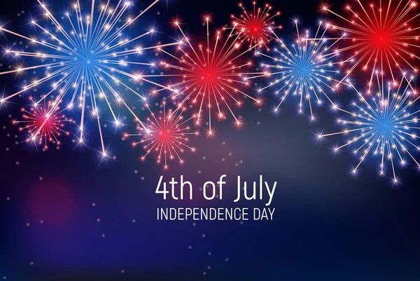 Τέταρτο του Ιουλίου, ημέρα της ανεξαρτησίας των Ηνωμένων Πολιτειών. Χαρούμενα γενέθλια Αμερική. Εικονογράφηση διάνυσμα — Διανυσματικό Αρχείο