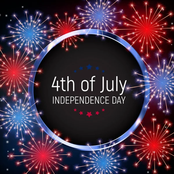 Negyedik a július, az Egyesült Államok a függetlenség napja. Boldog születésnapot Amerika. Vektoros illusztráció — Stock Vector