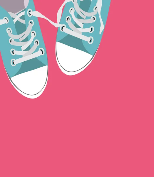Paar schoenen op kleur achtergrond vectorillustratie — Stockvector