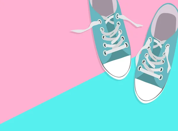 Par de zapatos sobre fondo de color Vector Illustration — Archivo Imágenes Vectoriales