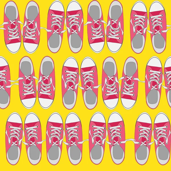 Seamless Pattern with shoes on color background Vector Illustration — Stock Vector