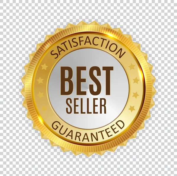 Meilleur vendeur Golden Shiny Label Sign. Illustration vectorielle — Image vectorielle