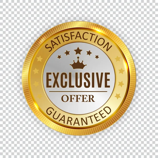 Offerta esclusiva Golden Shiny Label Sign. Illustrazione vettoriale — Vettoriale Stock