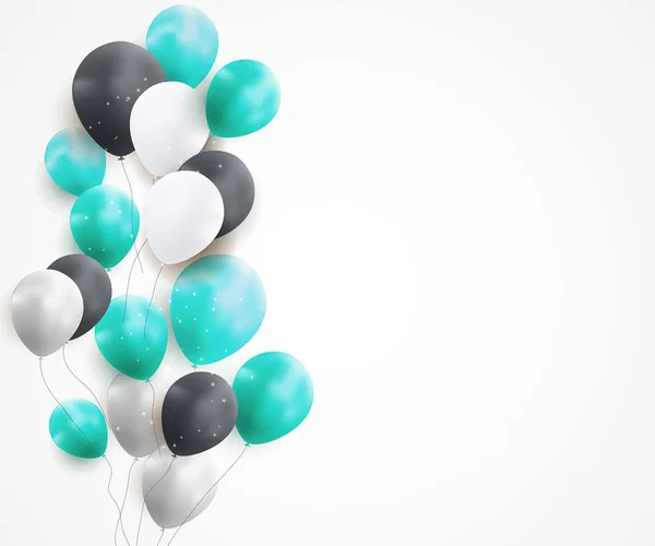 Hochglanz Happy Birthday Luftballons Hintergrund Vektor Illustration — Stockvektor