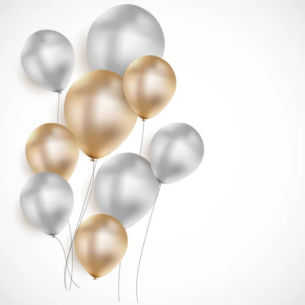Ballons joyeux anniversaire brillant Illustration vectorielle de fond — Image vectorielle