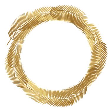 Altın palmiye yaprağı vektör arka plan. Vektör çizim