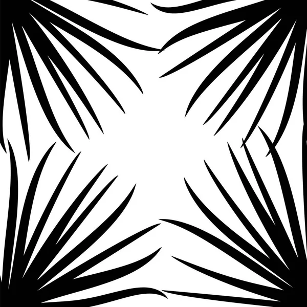 Schwarzes Palmblatt auf weißem Hintergrund. Vektorillustration — Stockvektor