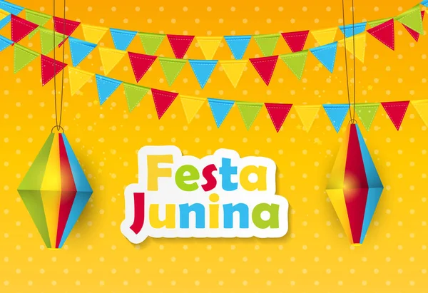 Festa Junina pozadí. Brazílie June Festival Design pro Pozdrav Card. vektorové ilustrace — Stockový vektor