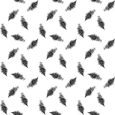 Siyah ve beyaz yaprak Libistones, Çin, Güney palm silüeti. Seamless modeli. Vektör çizim. Eps10