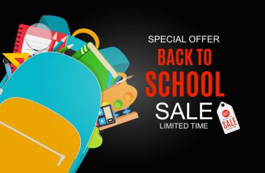 Geri için okul satış arka plan tasarlamak vektör çizim