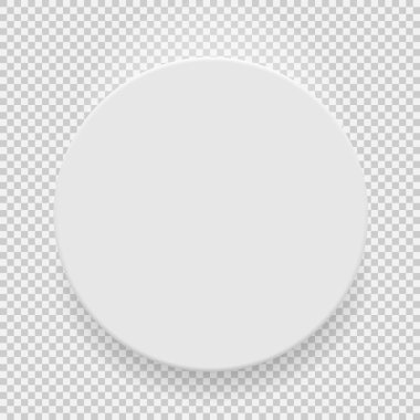 Beyaz boş modeli şablon üstten görünüm üzerinde şeffaf arka plan izole gölge ile. Vektör çizim