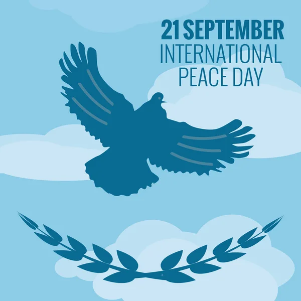 Szeptember 21. nemzetközi béke háttér. Vektoros illusztráció — Stock Vector