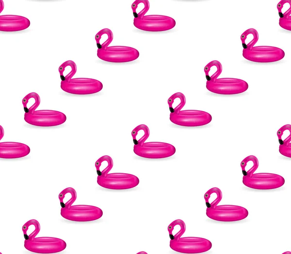 Círculo inflável para nadar e relaxar no mar flamingo rosa inflável. Ilustração vetorial — Vetor de Stock