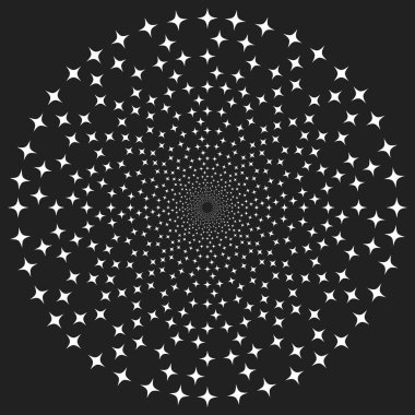 Siyah ve Beyaz soyut Psikedelik Sanat Arkaplanı. Vektör İllüstrasyonu