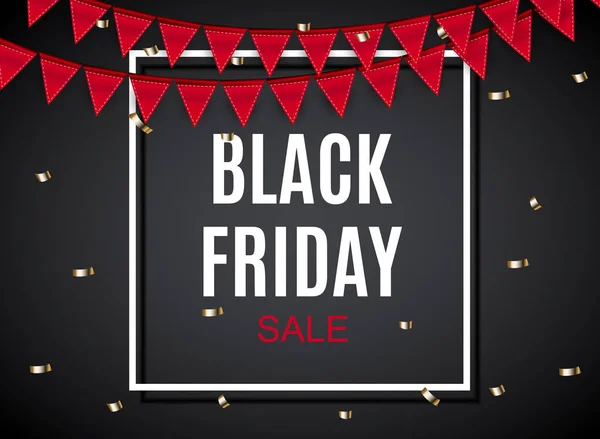 Plantilla de diseño de banner de inscripción Black Friday Sale. Ilustración vectorial — Vector de stock