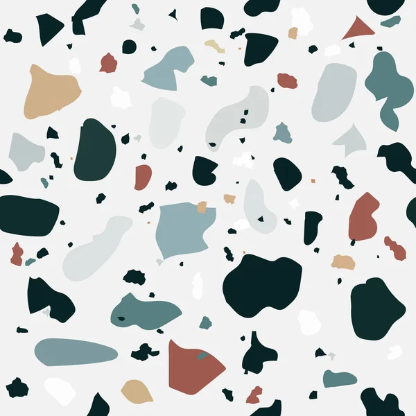 Naturalistische marmeren vloer, met de toevoeging van graniet, quartz, glas, calciet, dolomiet. Naadloze patroon. Vectorillustratie — Stockvector