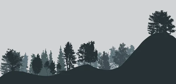 Bild der Natur. Baumsilhouette. Vektorillustration — Stockvektor